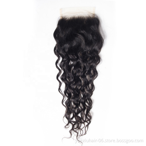 3 Parts Lace Closure Brazilian Virgin Body Wave Hair Bundles with Closure,Brazilian Hair Transparent Swiss Lace Closure